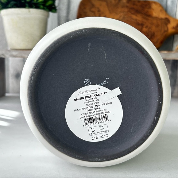 🌴Lovely Hearth and Hand 32oz Dry Goods Stoneware Jar with Wooden Lid - Picture 6 of 10